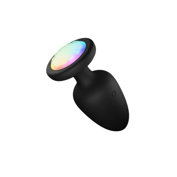 Black 2 Remote Flashing Butt Plug Black