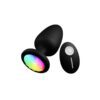Blck Flashig Remote Control Flashing Silicone Vibrating Anal Plug