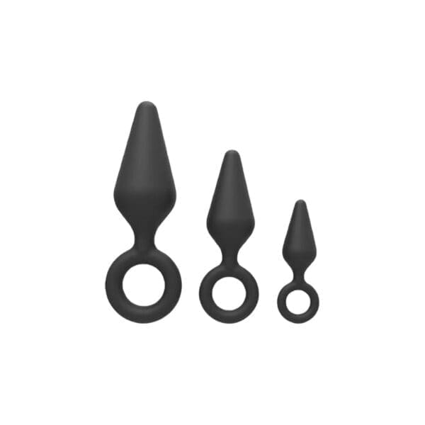 Finger Loop Silicone Butt Plug Set