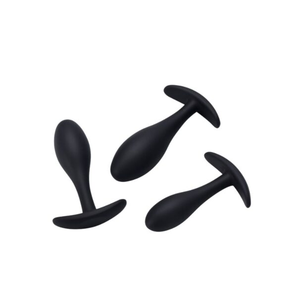 Flared Base Silicone Butt Plug Set