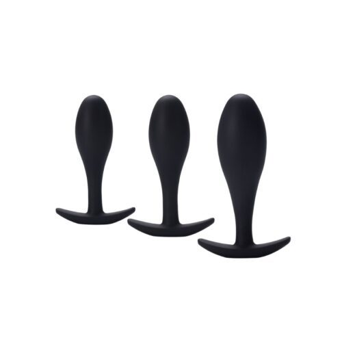 Flared Base Silicone Butt Plug Set