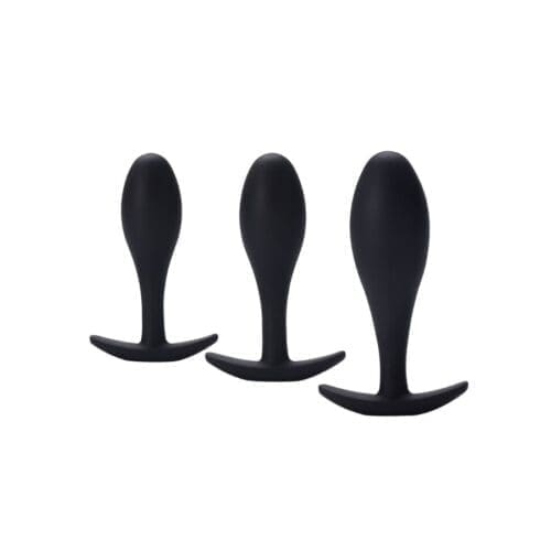 Flared Base Silicone Butt Plug Set