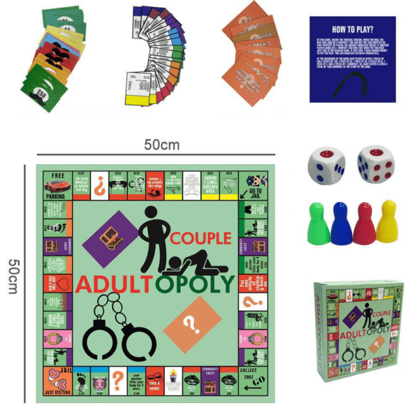 Adult Couple Game Night - Interactive Romantic Board Game (1) Adultopoly