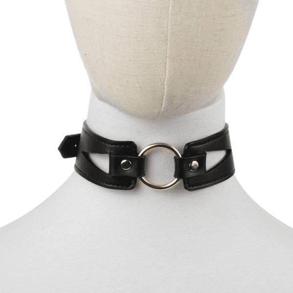 Collar with Metal Traction Chain (3) BDSM Collar with Metal Chain