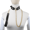 Collar with Metal Traction Chain (5) BDSM Collar with Metal Chain