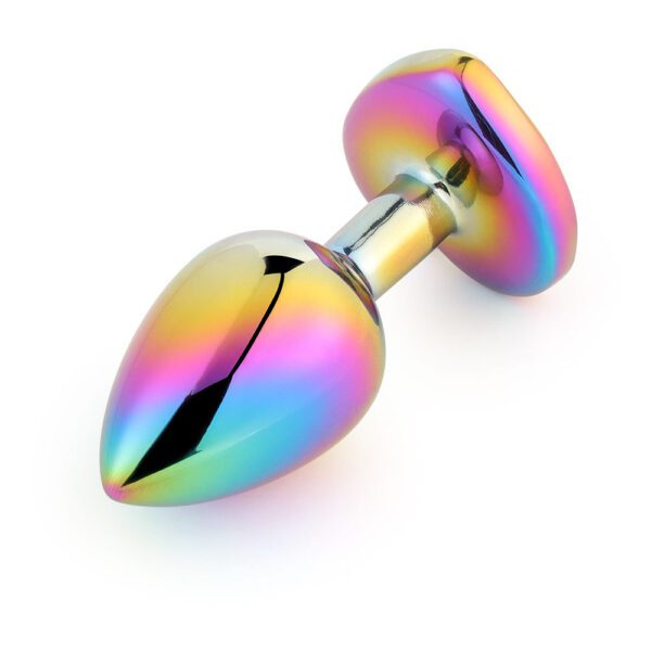 Rainbow Heart Shaped Jewelled Butt Plug Rainbow Heart Shaped Jewelled Butt Plug