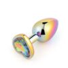 Rainbow Heart Shaped Jewelled Butt Plug Rainbow Heart Shaped Jewelled Butt Plug