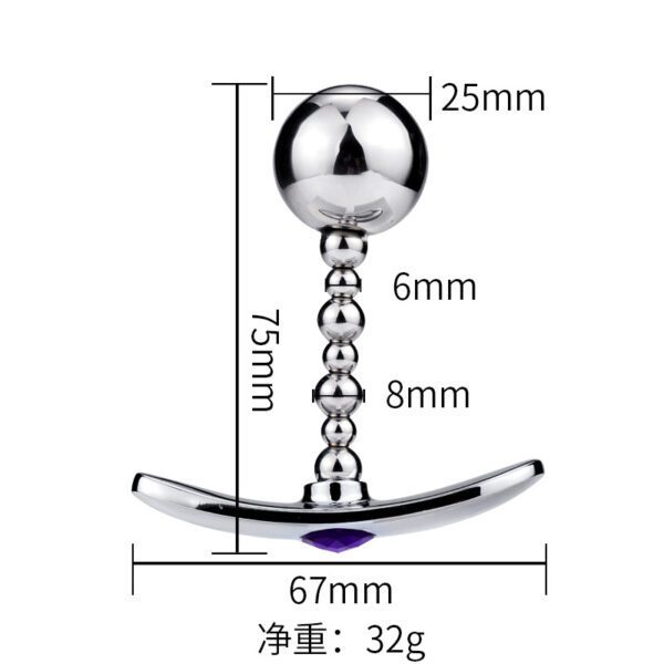 Jeweled Metal Anchor Elf Plug - Type D (2) Jewelled Anchor Butt Plug