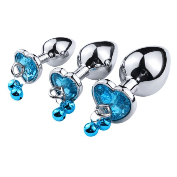 Blue Heart Jingle Butt Plug