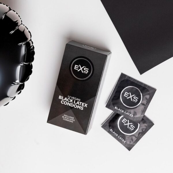 EXS Black Latex Condom Pack of 12