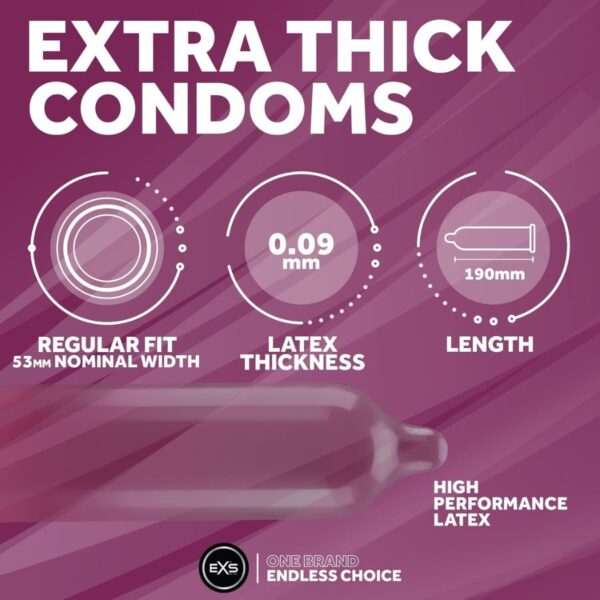 EXS Extra Thick Condoms Pack of 12