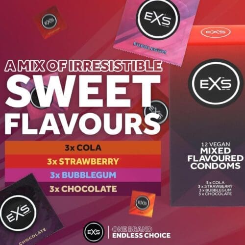 EXS Mixed Flavoured Condoms Pack of 12