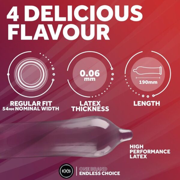 EXS Mixed Flavoured Condoms Pack of 48