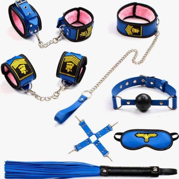 7 Piece Blue BDSM Bondage Set 7 Piece Blue BDSM Bondage Set