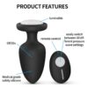 Remote Flashing Black Butt Plug