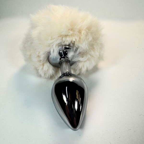 White Fury Bunny Tail Butt Plug