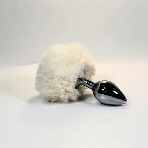 White Fury Bunny Tail Butt Plug