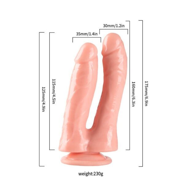 Dual Shaft Suction Cup Dildo Dual Shaft Suction Cup Dildo