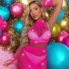 Neon Pink Sexy 2 Piece Neon Pink Sexy 2 Piece
