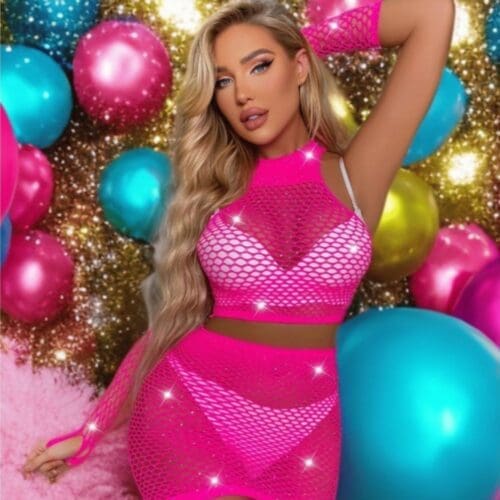Neon Pink Sexy 2 Piece