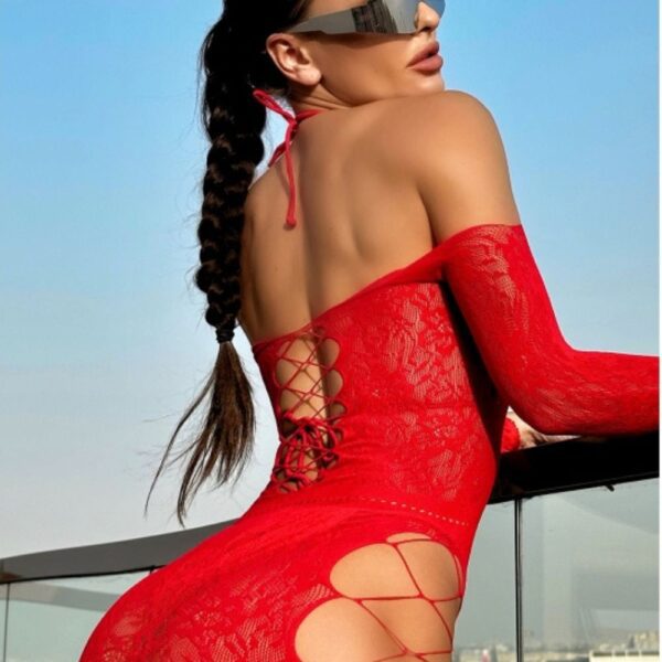 Sexy Red Mesh Dress